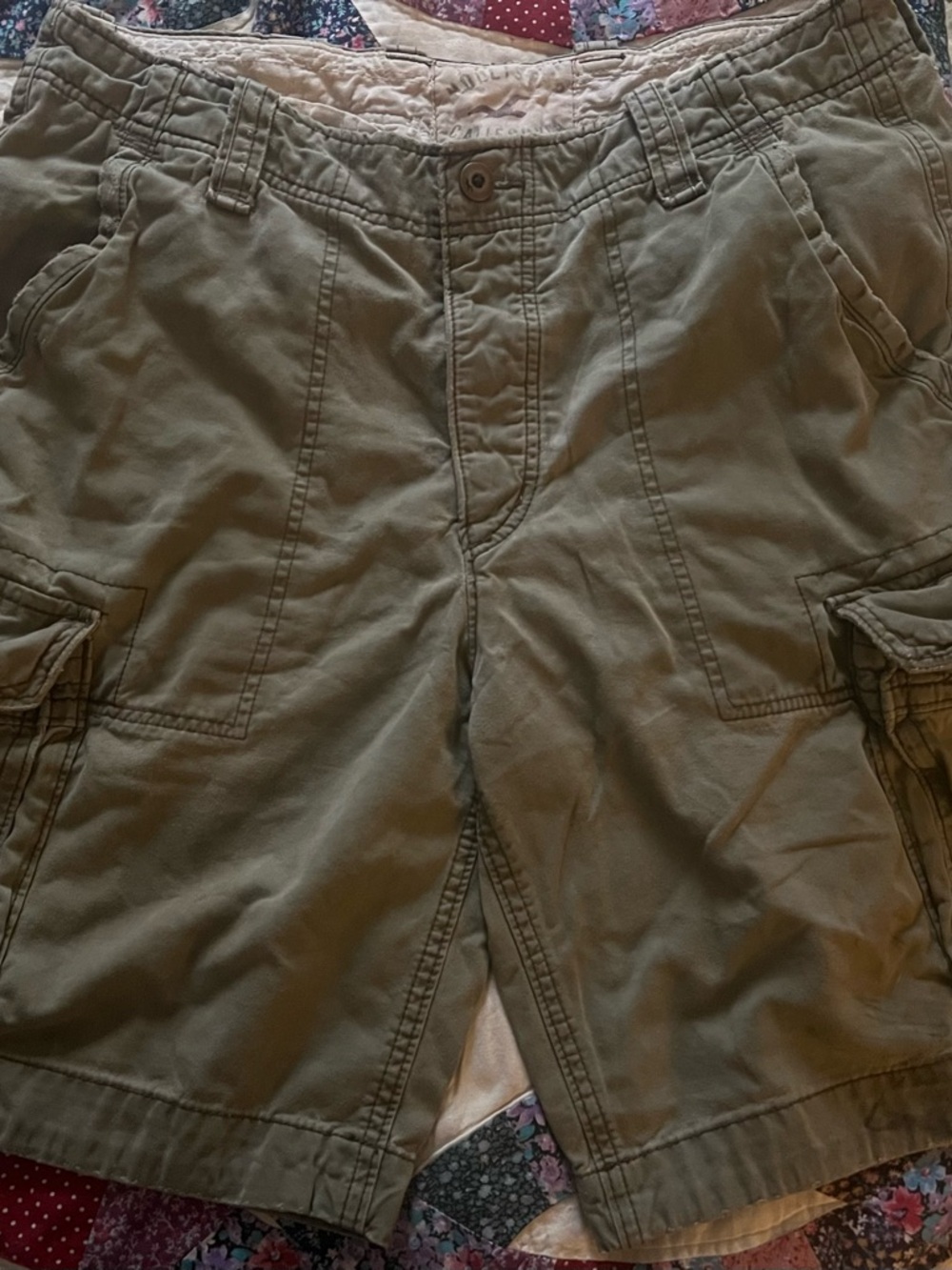 Hollister Men's Olive Cargo Shorts
